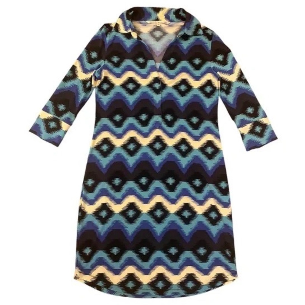 RACHEL Rachel Roy Shirtdress with a Herringbone /Chevron Print SZ L